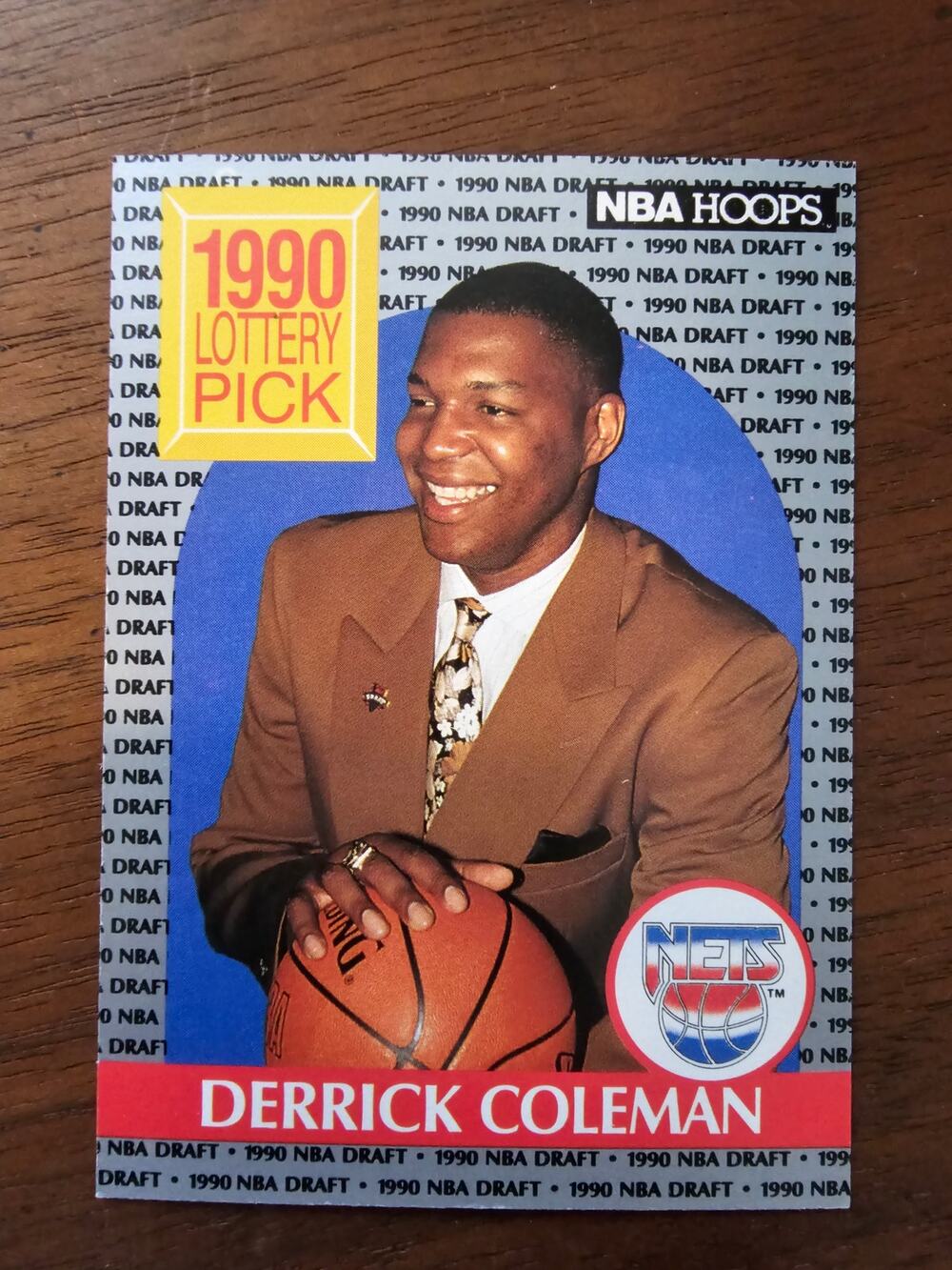 Derrick Coleman 1990-1991 NBA Hoops #390 - Rookie - New Jersey Nets - Fresh Pull